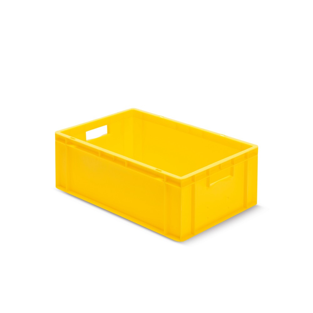 Illustration du produit: Bac Euro empilable, parois + fond fermés, 40 litres, jaune, poignées
