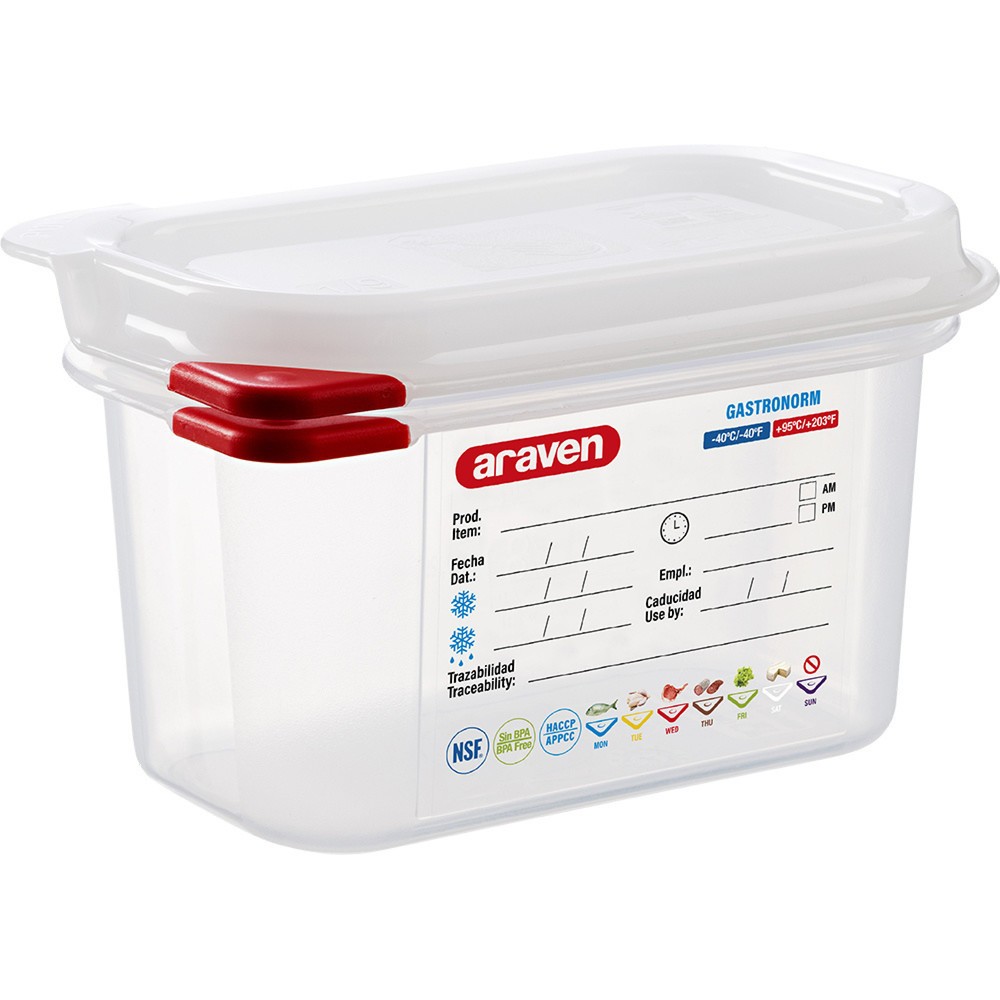 Produktabbildung Nr. 1: Bac Gastronorm Stalgast ARAVEN avec couvercle, polypropylène, GN 1/9 (100 mm)