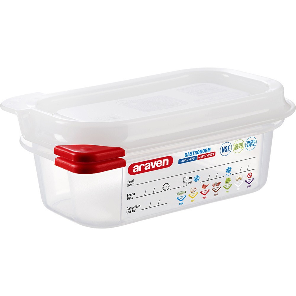 Illustration du produit: Bac Gastronorm Stalgast ARAVEN avec couvercle, polypropylène, GN 1/9 (65 mm)