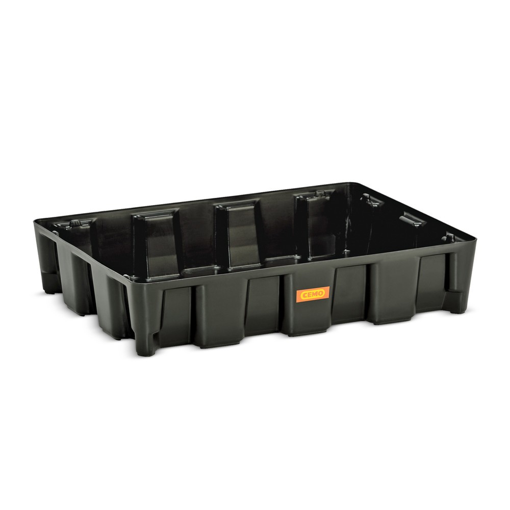 Illustration du produit: Bac labo modulaire CEMO en PE pour le stockage de petits contenants, volume de rétention 60 l