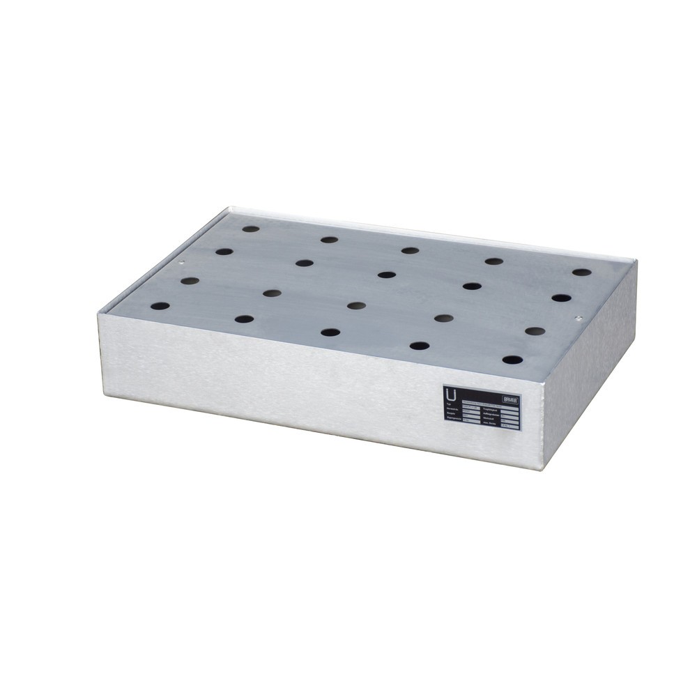 Illustration du produit: Bac pour petits bidons pour palettes Bauer® KGW-P 1/M V4A, acier inoxydable 1.4571