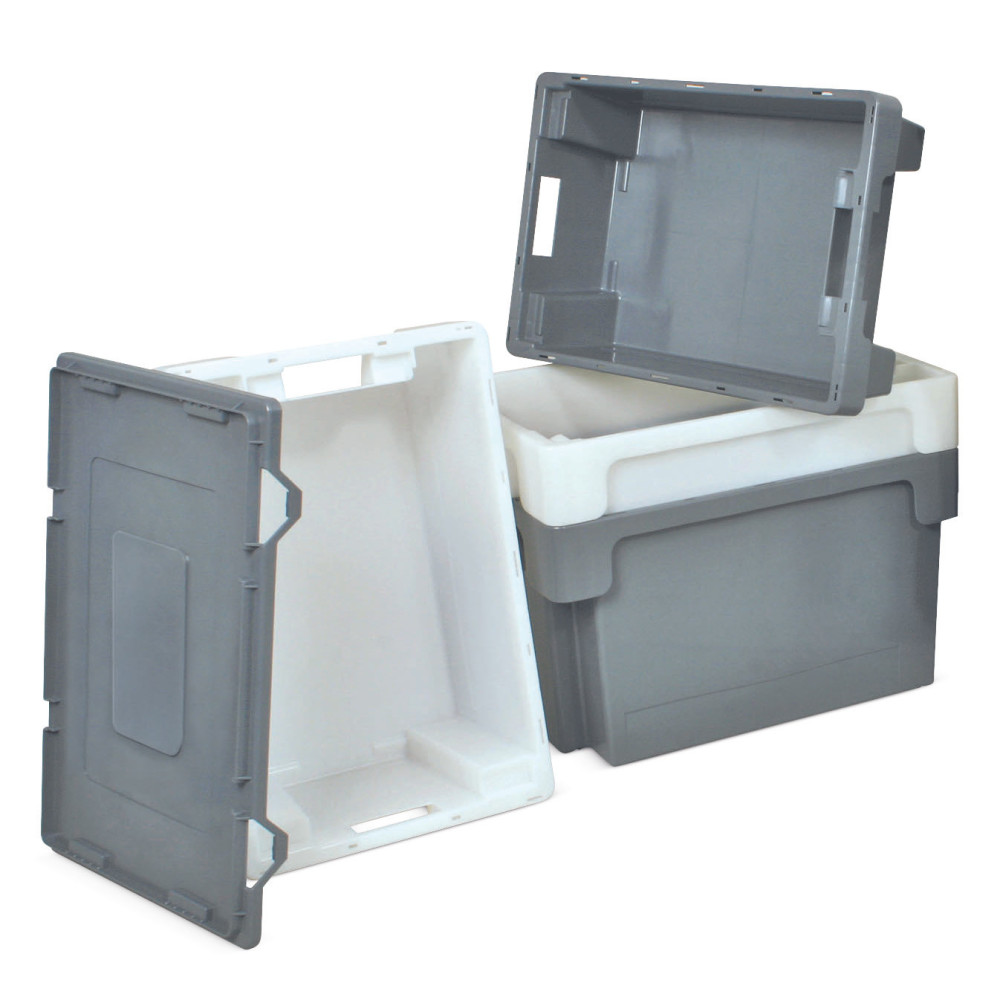 Produktabbildung Nr. 5: Bacs emboîtables et empilables, parois + fond fermés, 70 litres, blanc