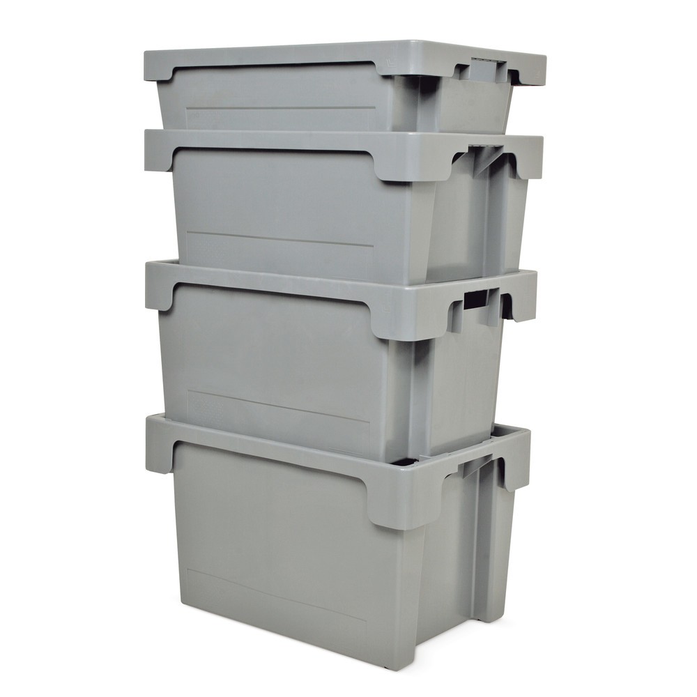 Produktabbildung Nr. 1: Bacs emboîtables et empilables, parois + fond fermés, 70 litres, blanc