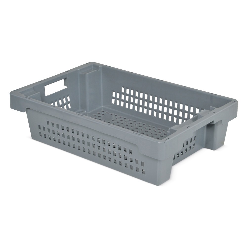 Produktabbildung Nr. 1: Bacs emboîtables et empilables, parois + fond perforés, 25 litres, gris