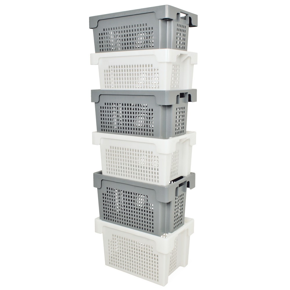Produktabbildung Nr. 2: Bacs emboîtables et empilables, parois + fond perforés, 70 litres, gris