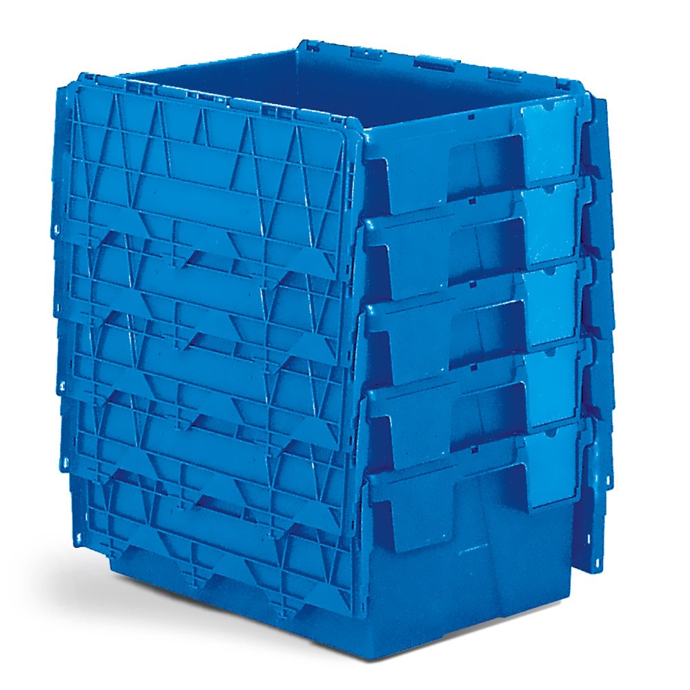 Produktabbildung Nr. 1: Bacs empilables réutilisables en polypropylène, avec cartouche à étiquette, 22 litres