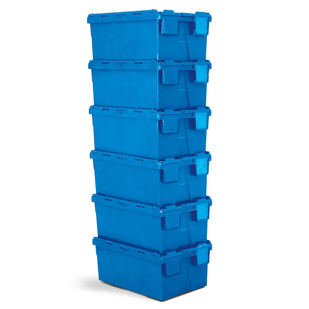 Produktabbildung Nr. 2: Bacs empilables réutilisables en polypropylène, avec cartouche à étiquette, 22 litres