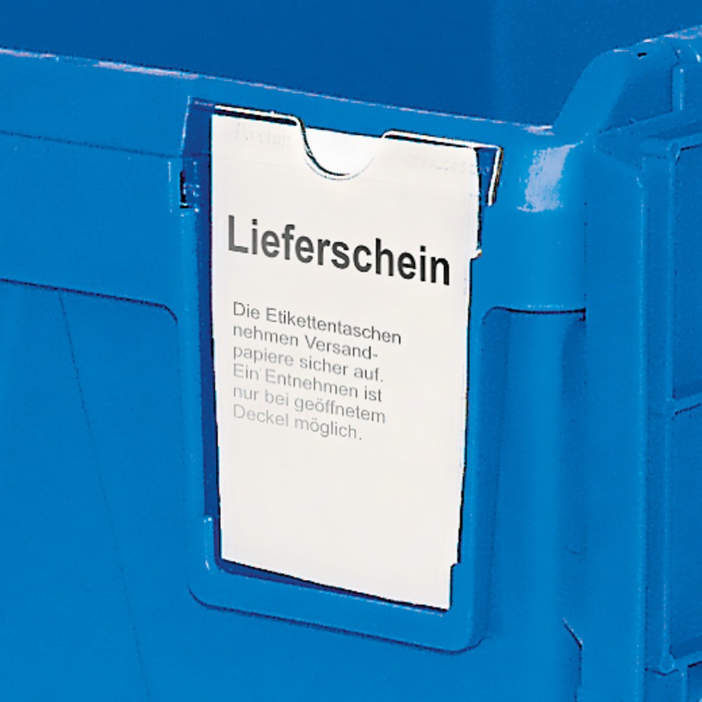 Produktabbildung Nr. 5: Bacs empilables réutilisables en polypropylène, avec cartouche à étiquette, 22 litres