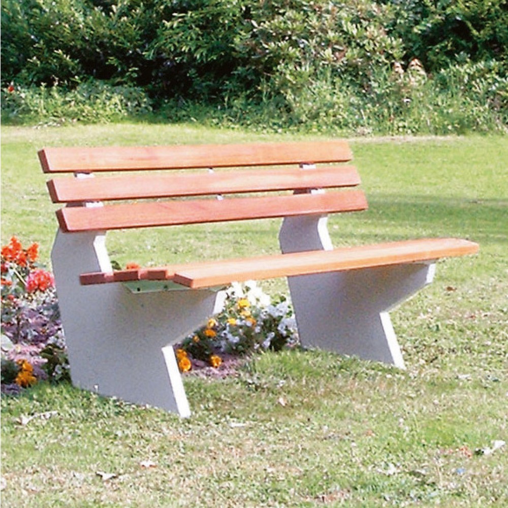 Illustration du produit: Banc Oslo avec pied en béton, lattes en épicéa lasuré