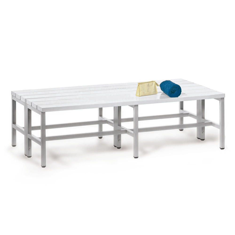 Illustration du produit: Banc pour vestiaire PAVOY, bilatéral, longueur 1 500 mm, avec porte-chaussure, gris anthracite