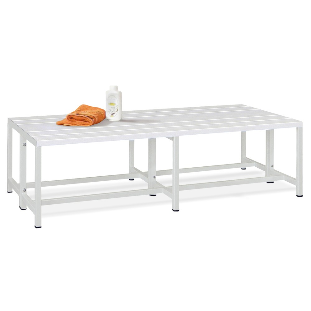 Illustration du produit: Banc pour vestiaire PAVOY, bilatéral, longueur 1 500 mm, sans porte-chaussure, bleu gentiane
