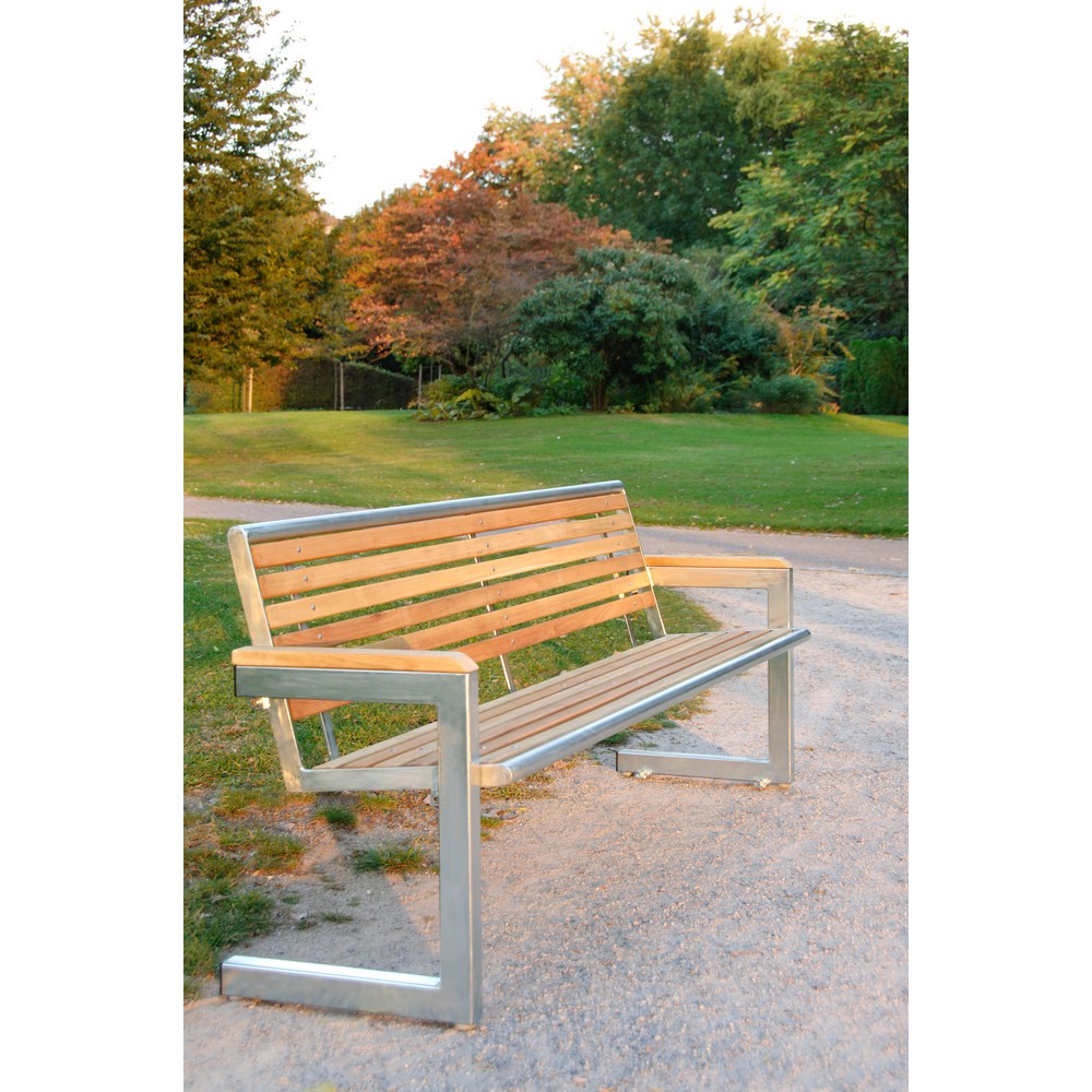 Produktabbildung Nr. 3: Banquette Carisma en acier inoxydable, surface des sièges/dossier en bois