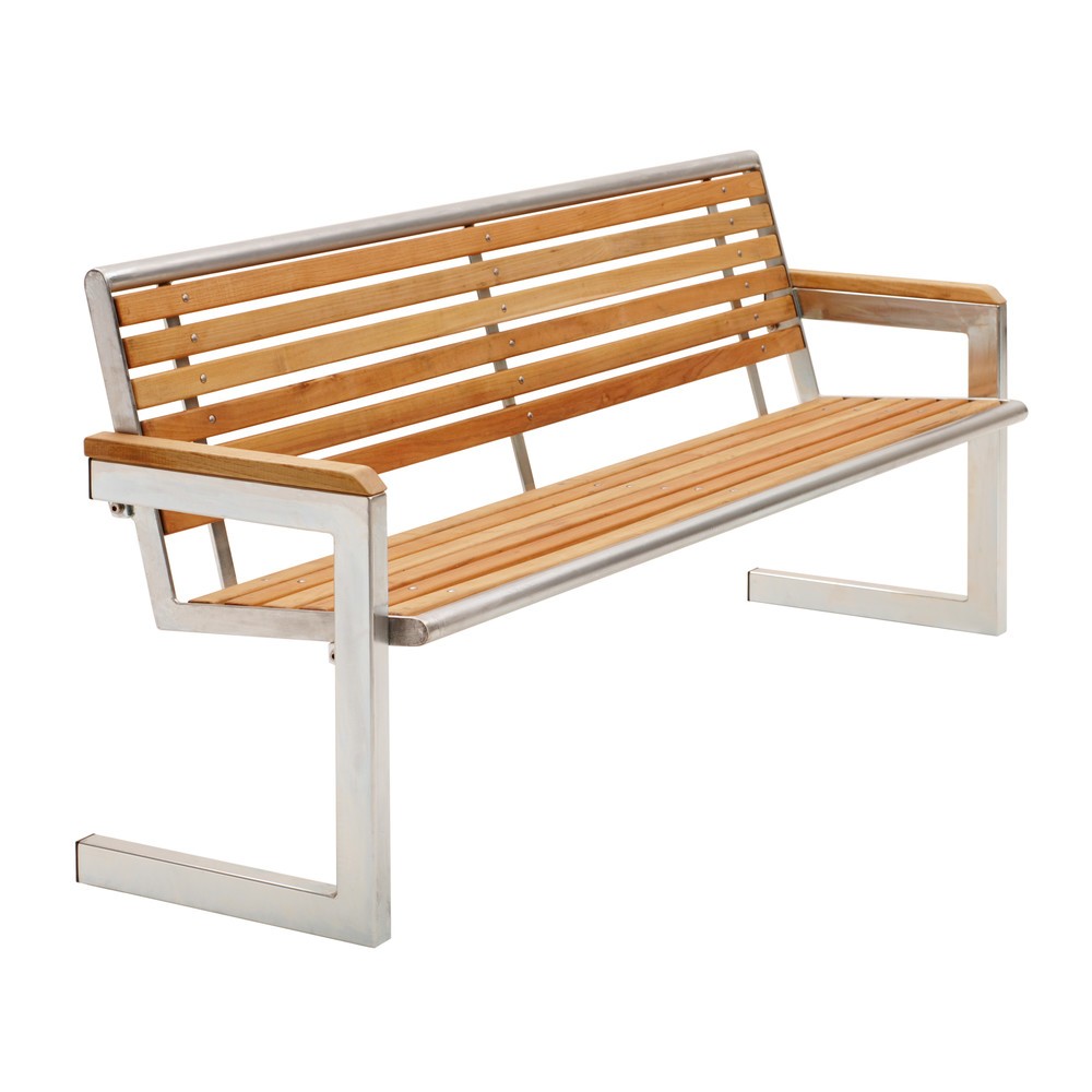 Produktabbildung Nr. 2: Banquette Carisma en acier inoxydable, surface des sièges/dossier en bois