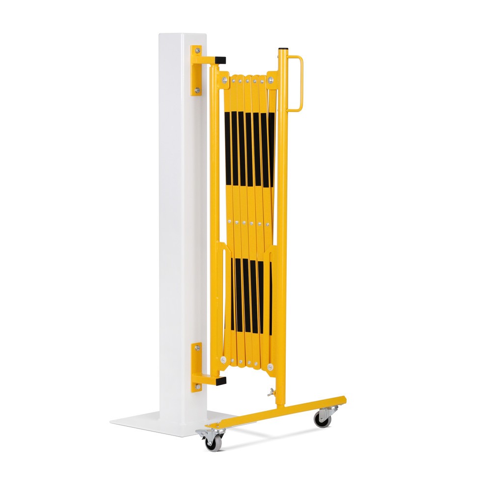 Produktabbildung Nr. 2: Barrière extensible dancop, roues d'un côté, montage mural, largeur 3 600 mm, noir/jaune