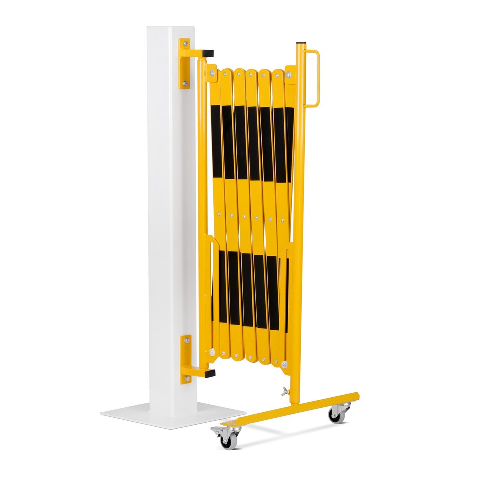 Produktabbildung Nr. 2: Barrière extensible dancop, roues d'un côté, montage mural, largeur 4 000 mm, noir/jaune