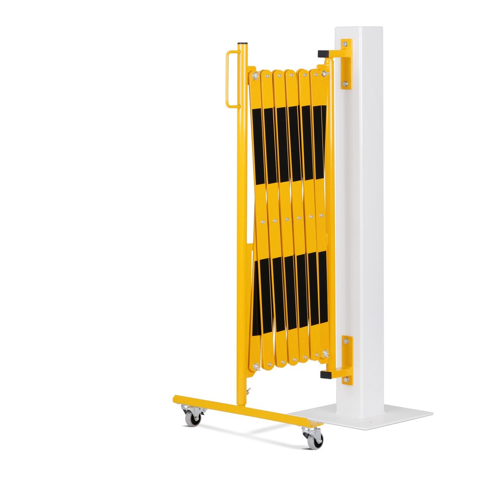 Produktabbildung Nr. 4: Barrière extensible dancop, roues d'un côté, montage mural, largeur 4 000 mm, noir/jaune
