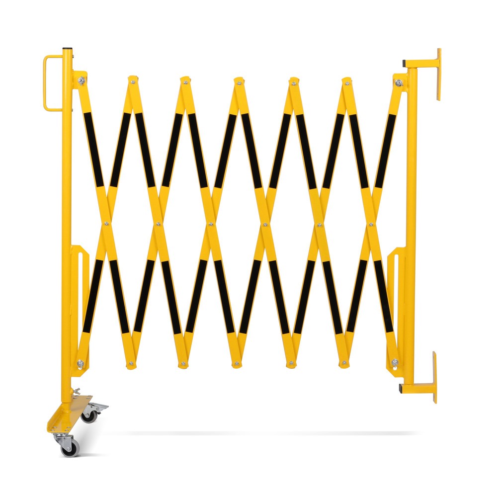 Produktabbildung Nr. 5: Barrière extensible dancop, roues d'un côté, montage mural, largeur 3 600 mm, noir/jaune