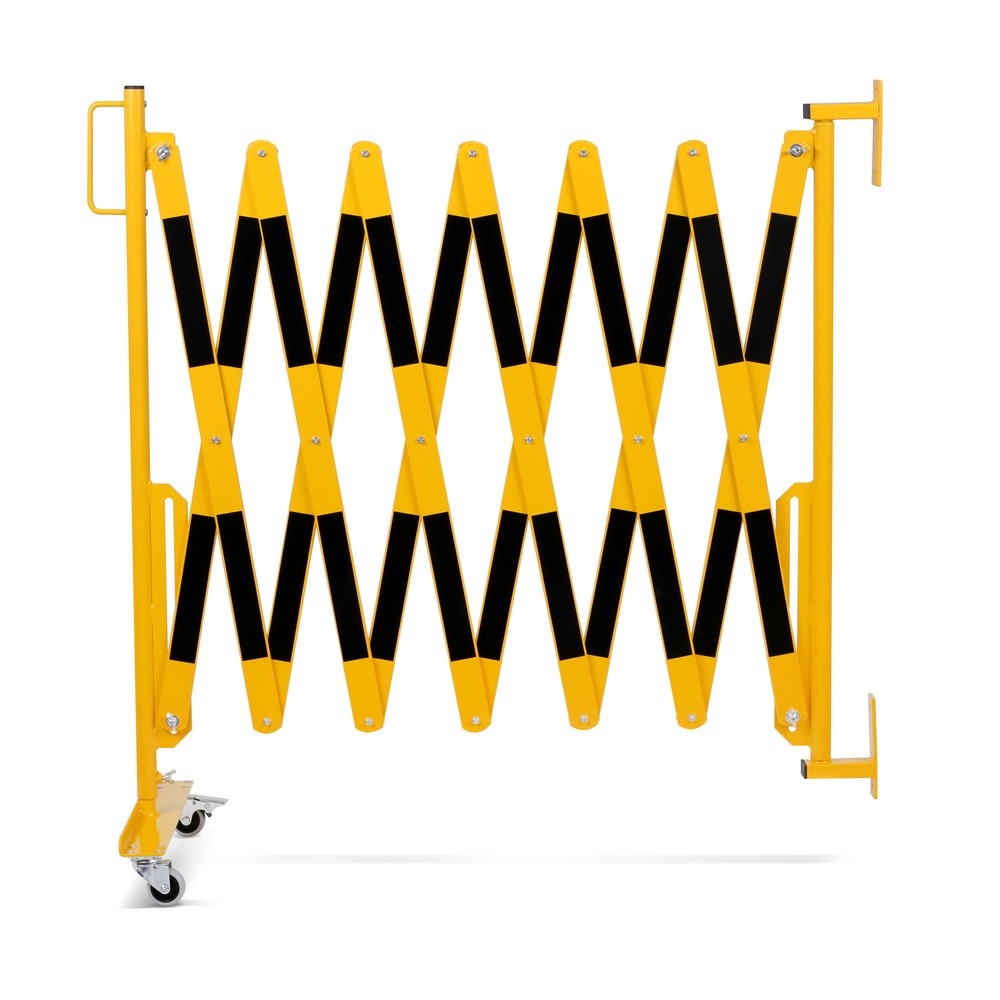 Produktabbildung Nr. 5: Barrière extensible dancop, roues d'un côté, montage mural, largeur 4 000 mm, noir/jaune