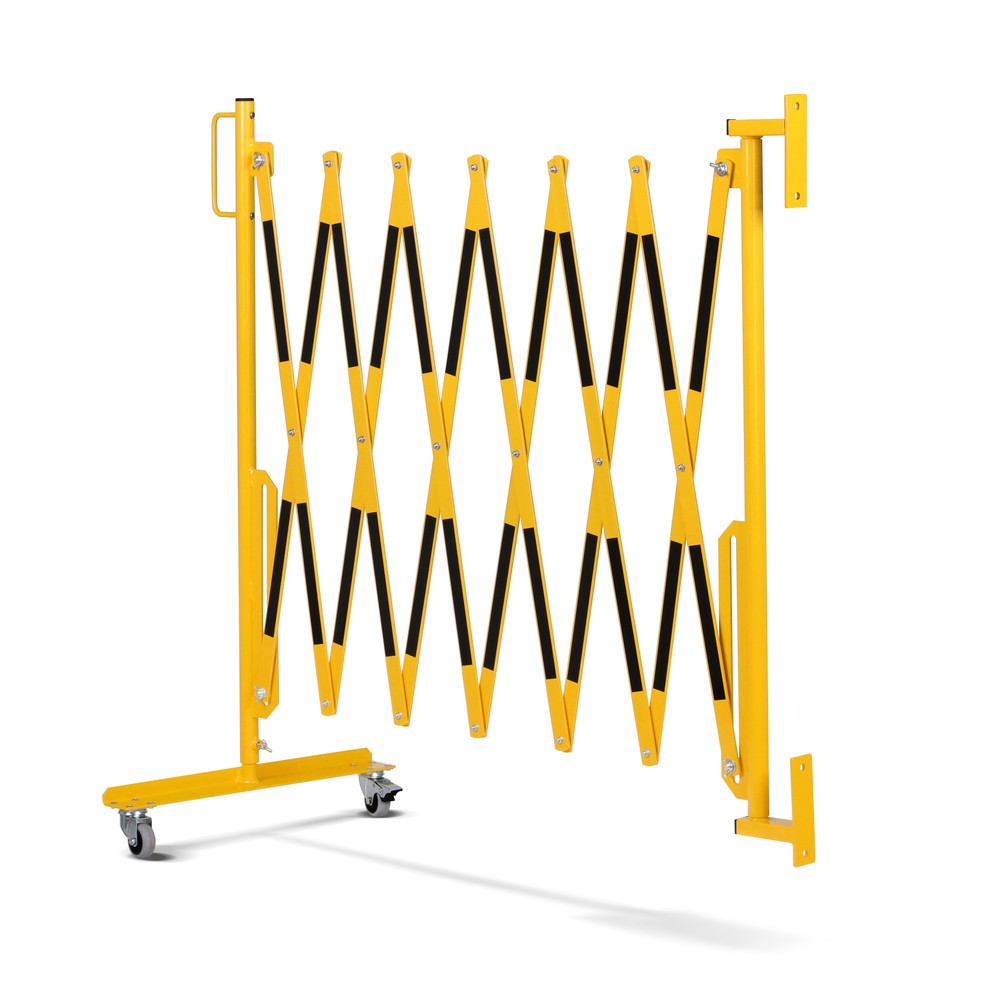Produktabbildung Nr. 6: Barrière extensible dancop, roues d'un côté, montage mural, largeur 3 600 mm, noir/jaune