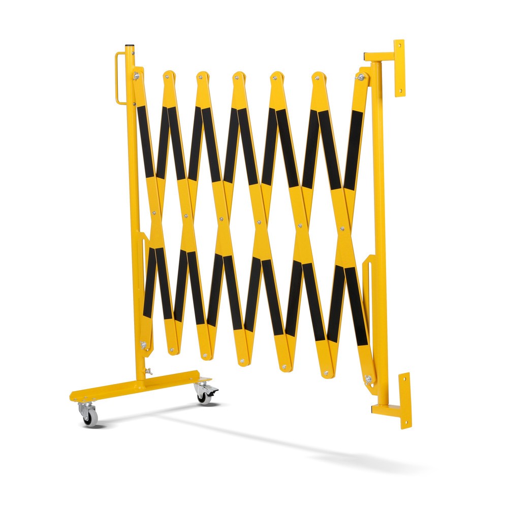 Produktabbildung Nr. 6: Barrière extensible dancop, roues d'un côté, montage mural, largeur 4 000 mm, noir/jaune