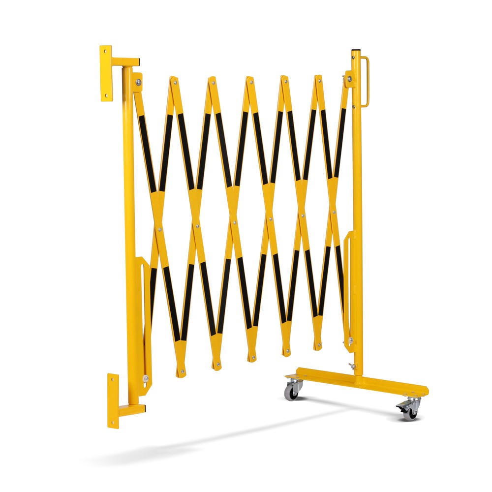 Produktabbildung Nr. 8: Barrière extensible dancop, roues d'un côté, montage mural, largeur 3 600 mm, noir/jaune