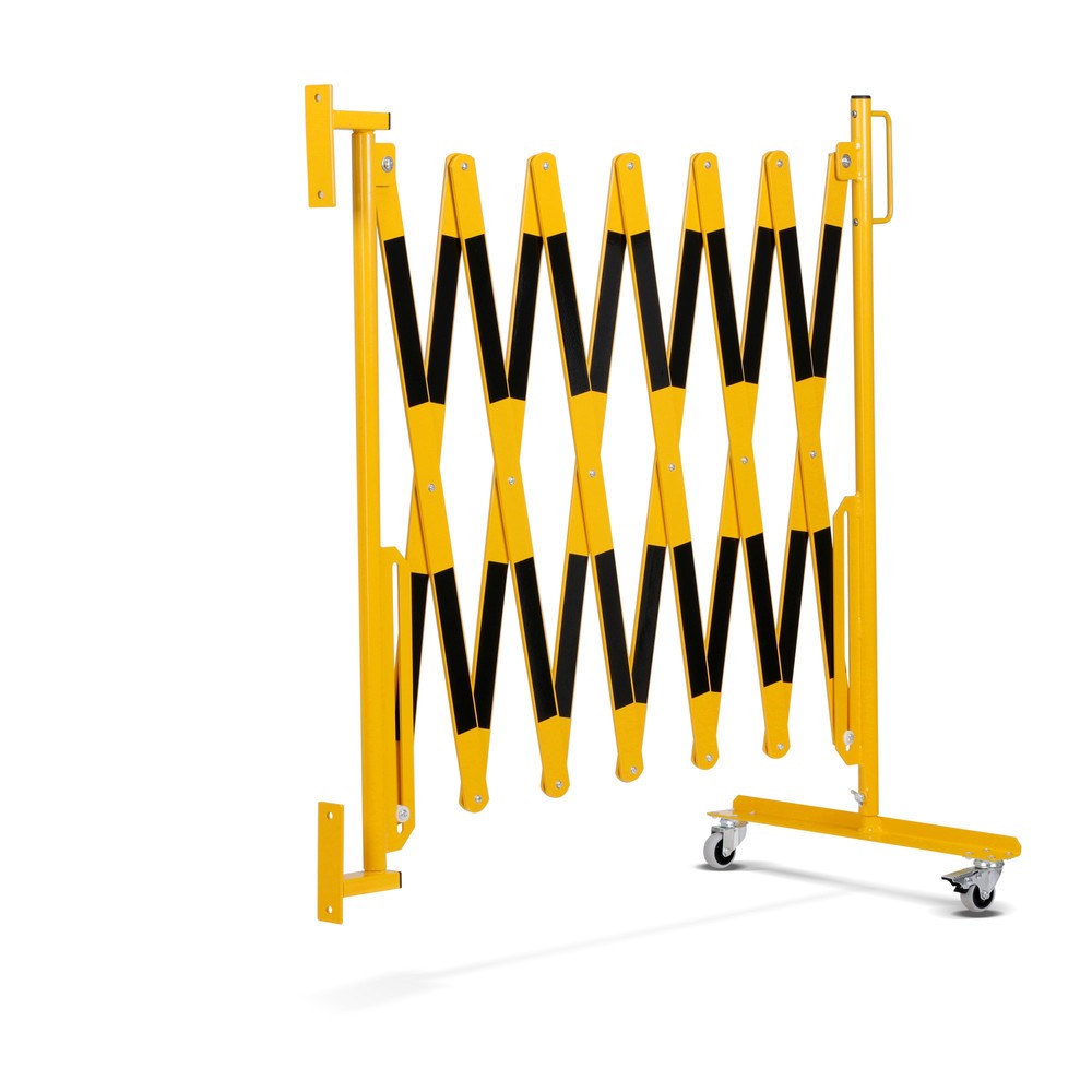 Produktabbildung Nr. 8: Barrière extensible dancop, roues d'un côté, montage mural, largeur 4 000 mm, noir/jaune