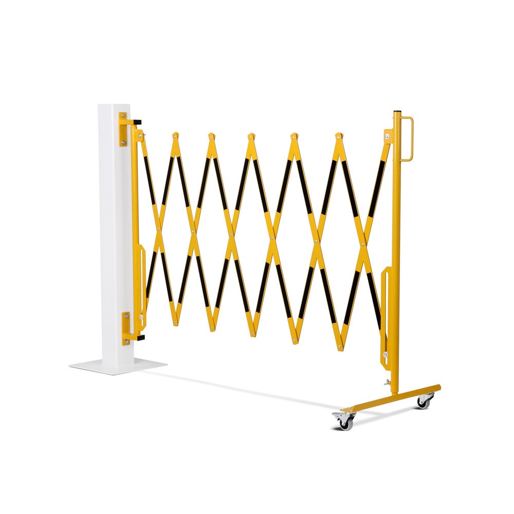 Produktabbildung Nr. 10: Barrière extensible dancop, roues d'un côté, montage mural, largeur 3 600 mm, noir/jaune