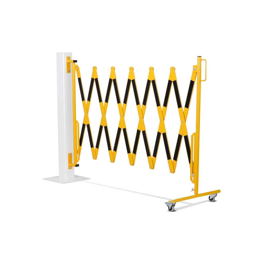 Produktabbildung Nr. 10: Barrière extensible dancop, roues d'un côté, montage mural, largeur 4 000 mm, noir/jaune