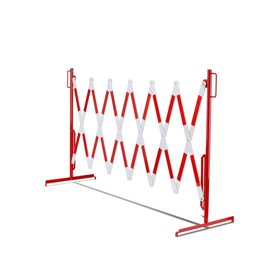 N° de l'image du produit 11 : Barrière extensible dancop, pied des deux côtés, largeur 4 000 mm, rouge/blanc