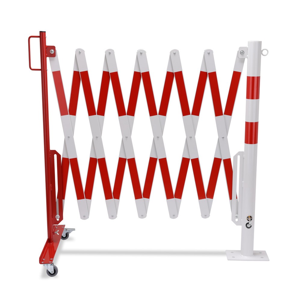 Produktabbildung Nr. 5: Barrière extensible dancop avec potelets, Ø 60 mm, largeur 4 000 mm, rouge/blanc