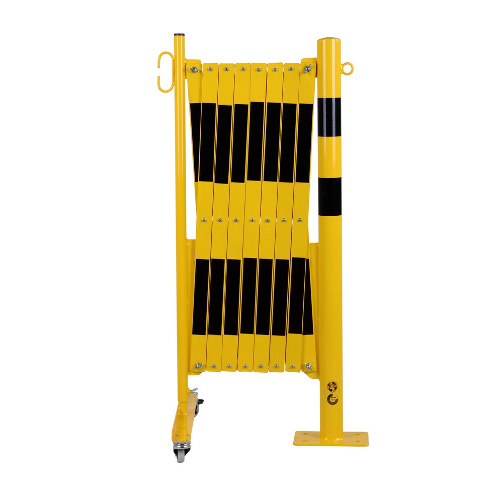 N° de l'image du produit 3 : Barrière extensible dancop avec potelets, Ø 60 mm, largeur 4 000 mm, noir/jaune
