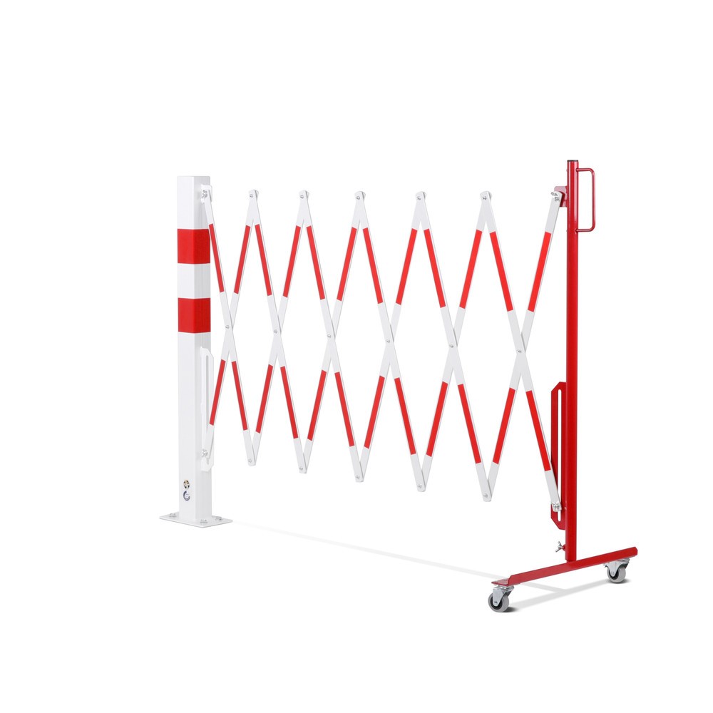 Produktabbildung Nr. 10: Barrière extensible dancop avec potelets, 70 x 70 mm, largeur 3 600, rouge/blanc