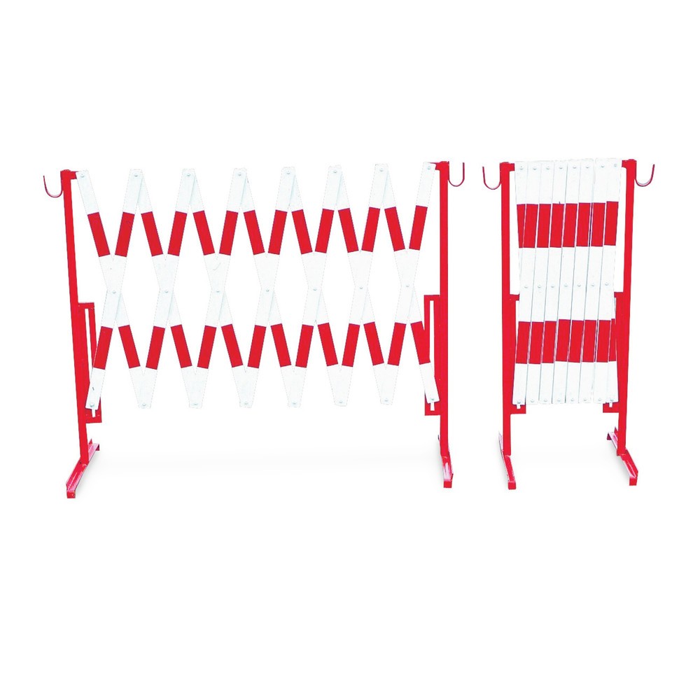 Illustration du produit: Barrière extensible en acier, rouge/blanc