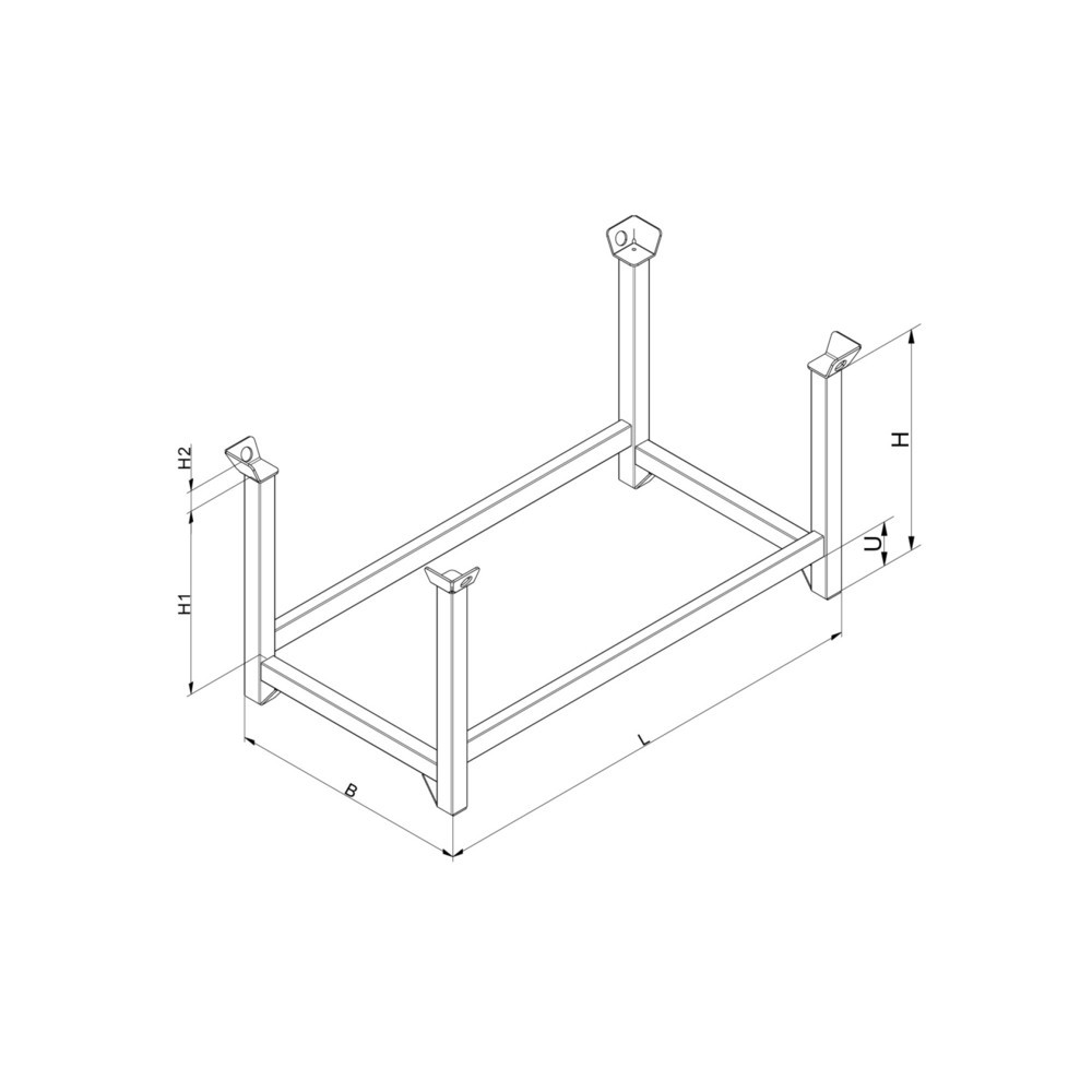 Produktabbildung Nr. 2: Bâti pour palettes empilables Eichinger®, 2 000 kg, LxlxH 1 000x800x750 mm, brun chocolat