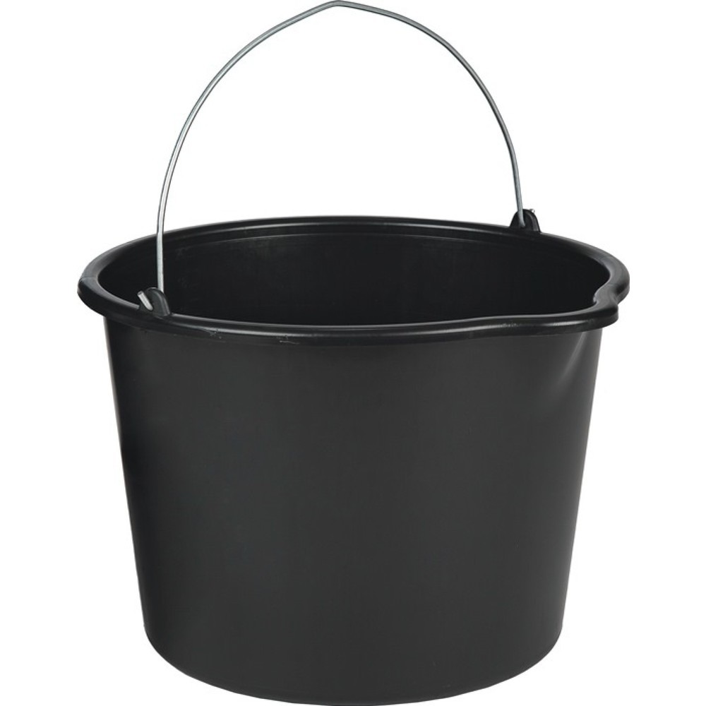 Produktabbildung: Baueimer, mit Tülle schwarz, 20 l, Polyethylen