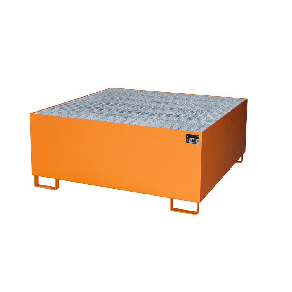 Produktabbildung Nr. 2: Bauer® Auffangwanne aus Stahl für 1x KTC/IBC, gelborange