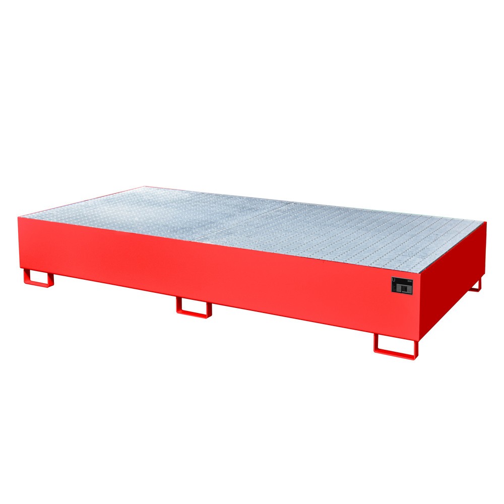 Produktabbildung Nr. 2: Bauer® Auffangwanne aus Stahl für 2x KTC/IBC, feuerrot