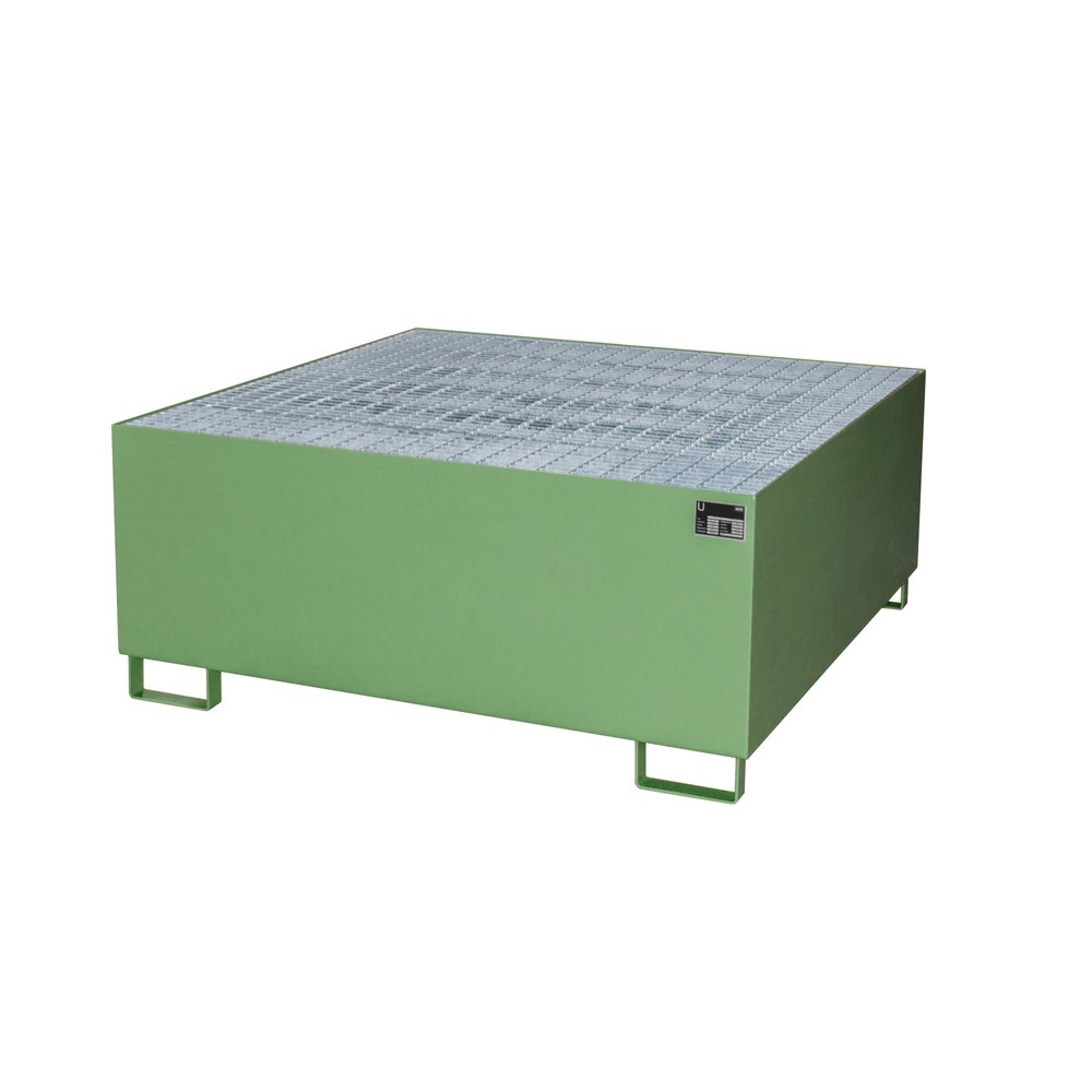 Produktabbildung Nr. 2: Bauer® Auffangwanne aus Stahl für 1x KTC/IBC, resedagrün