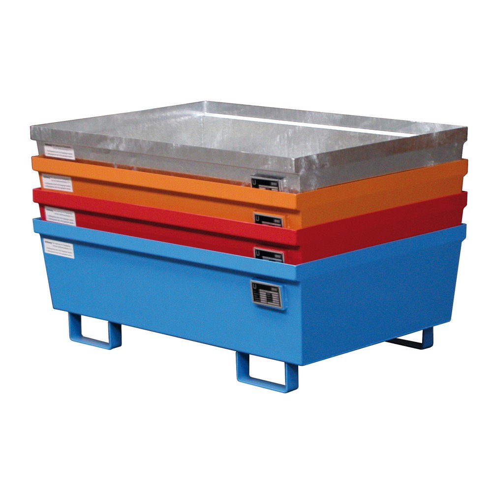 Produktabbildung Nr. 2: Bauer® Auffangwanne aus Stahl, HxBxT 415 x 800 x 1.200 mm, ohne Gitterrost, gelborange