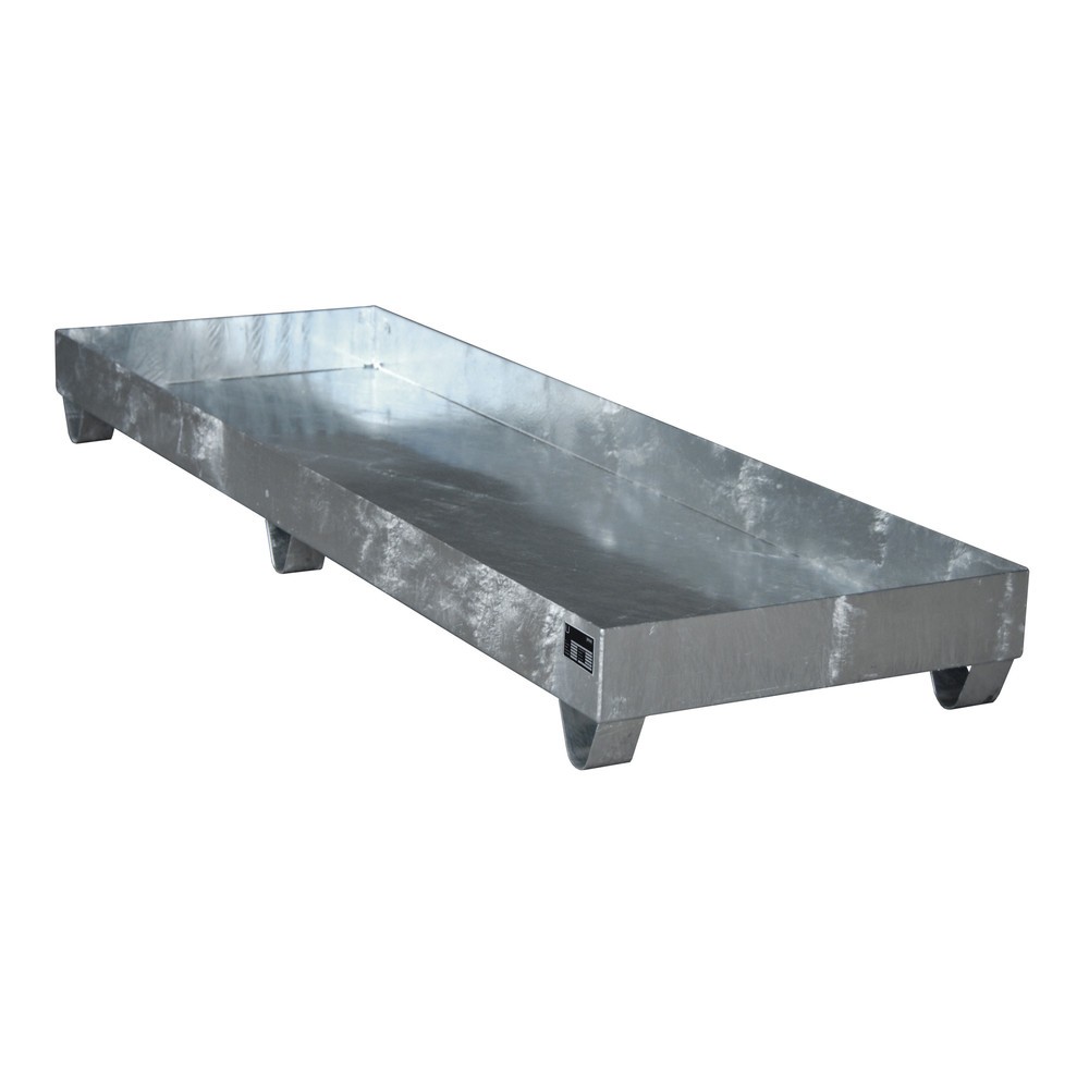 Illustration du produit: Bauer® Bac de rétention en acier, HxlxP 250 x 800 x 2 400 mm, sans caillebotis grille, 4x 200 l, galvanisé à chaud