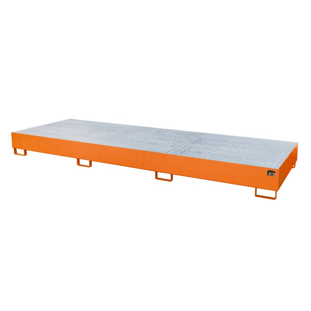 Produktabbildung Nr. 2: Bauer® Bac de rétention en acier pour 3 cuves KTC/IBC, jaune-orange