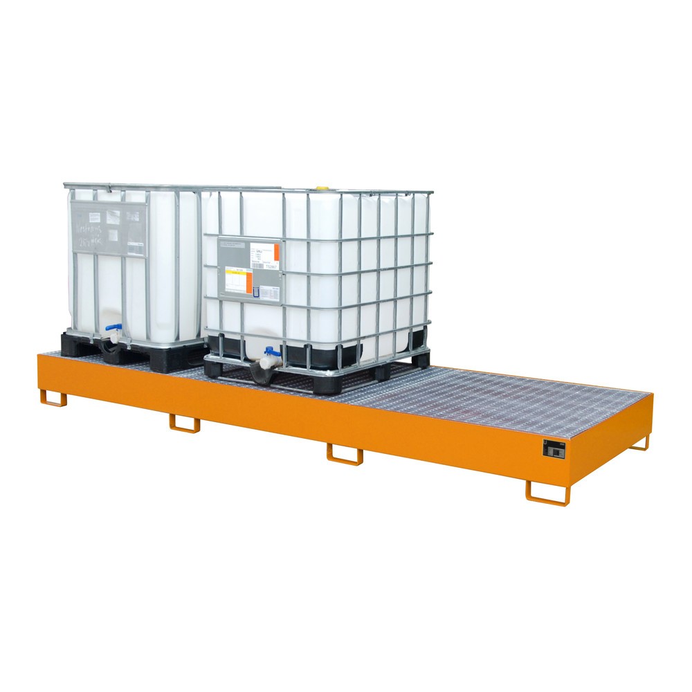 Produktabbildung Nr. 1: Bauer® Bac de rétention en acier pour 3 cuves KTC/IBC, jaune-orange