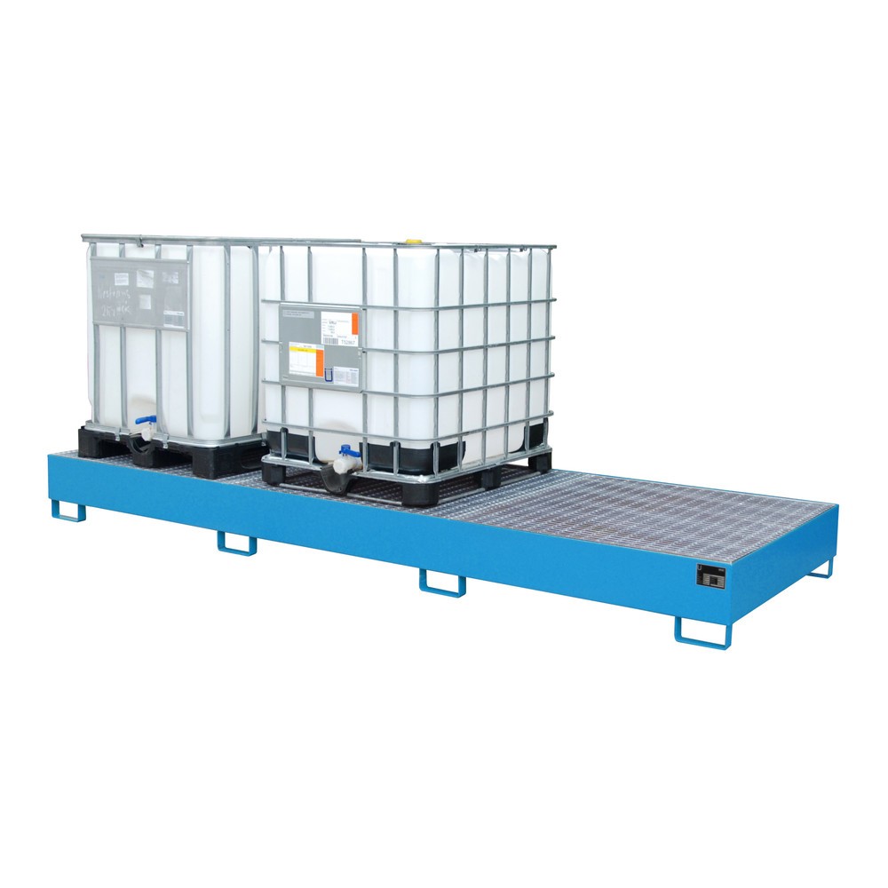 Produktabbildung Nr. 3: Bauer® Bac de rétention en acier pour 3 cuves KTC/IBC, bleu clair