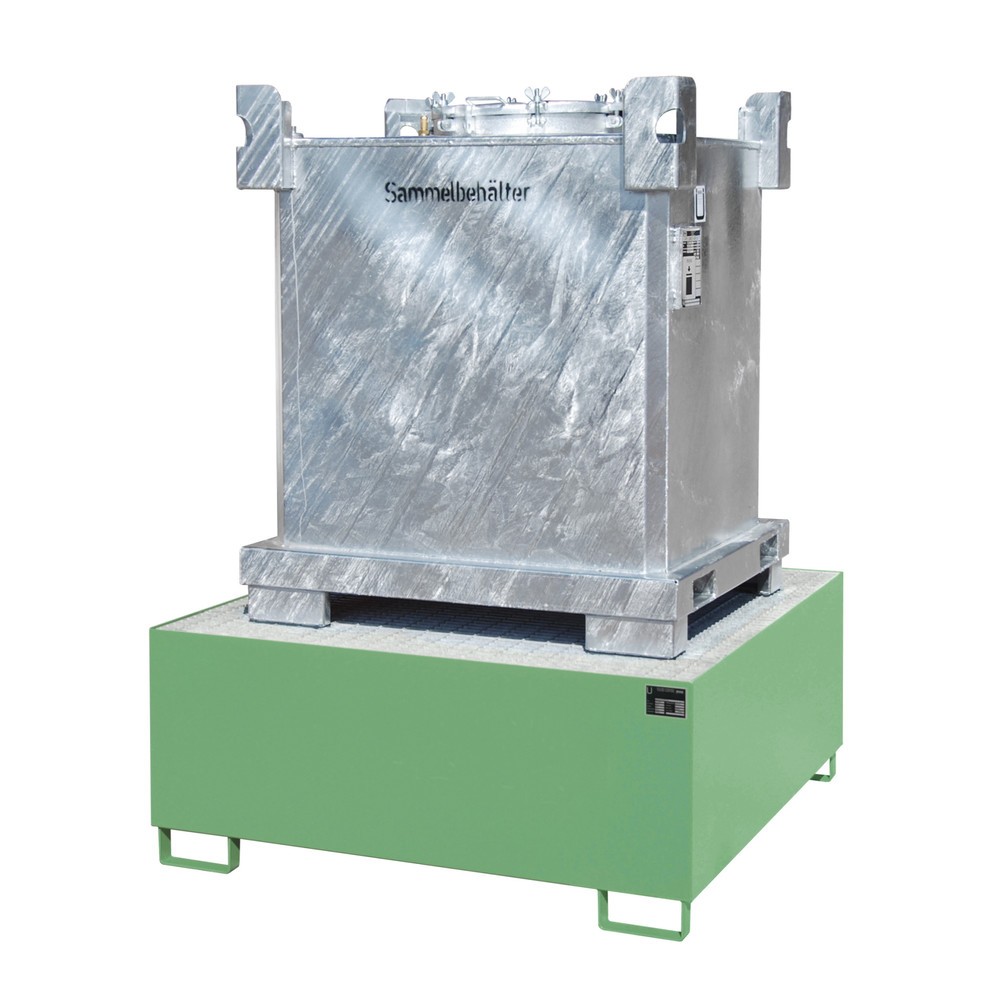 Illustration du produit: Bauer® Bac de rétention en acier pour 1 cuve KTC/IBC, vert réséda