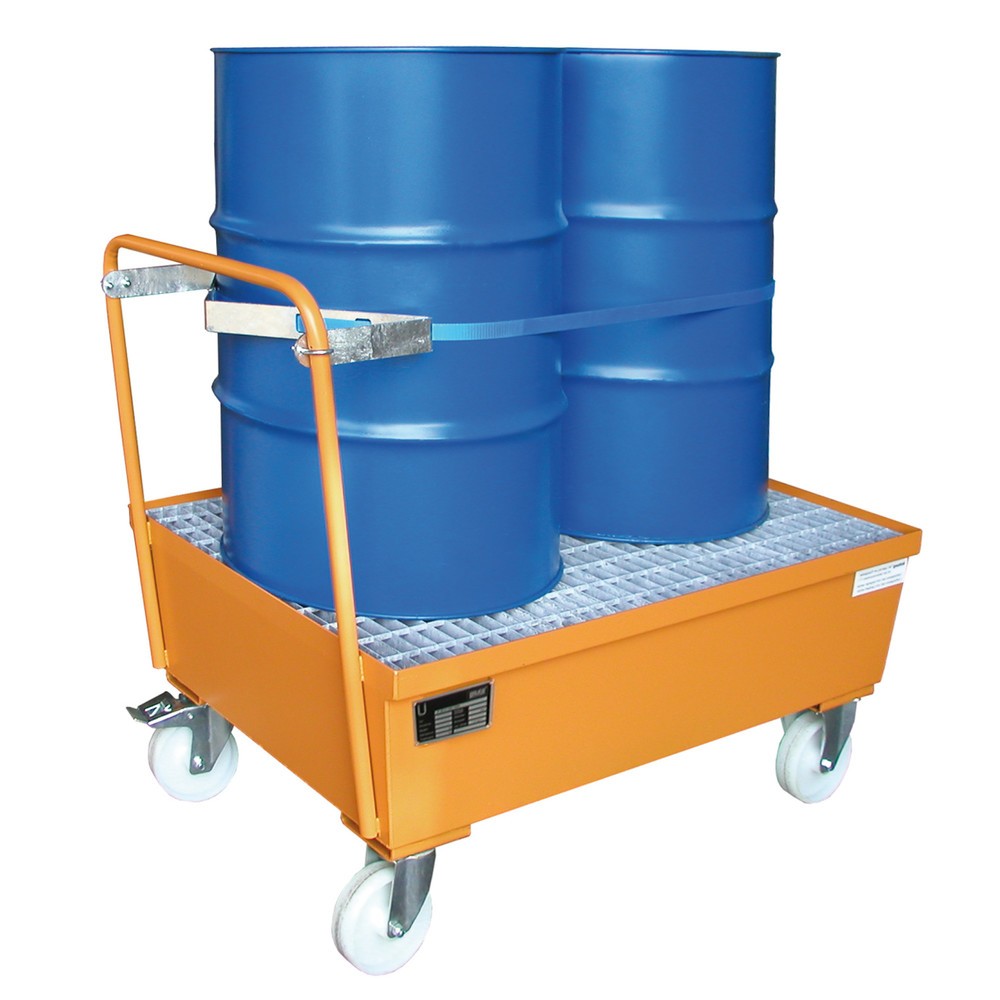 Produktabbildung Nr. 3: Bauer® Bac de rétention, mobile, 2x 200 l debout, contenance 225 l, jaune-orange