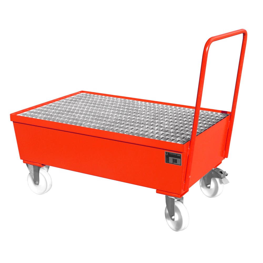 Illustration du produit: Bauer® Bac de rétention, mobile, 2x 200 l debout, contenance 225 l, rouge feu