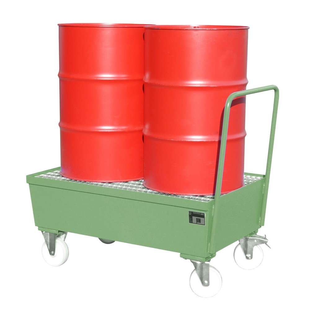 Illustration du produit: Bauer® Bac de rétention, mobile, 2x 200 l debout, contenance 225 l, vert réséda