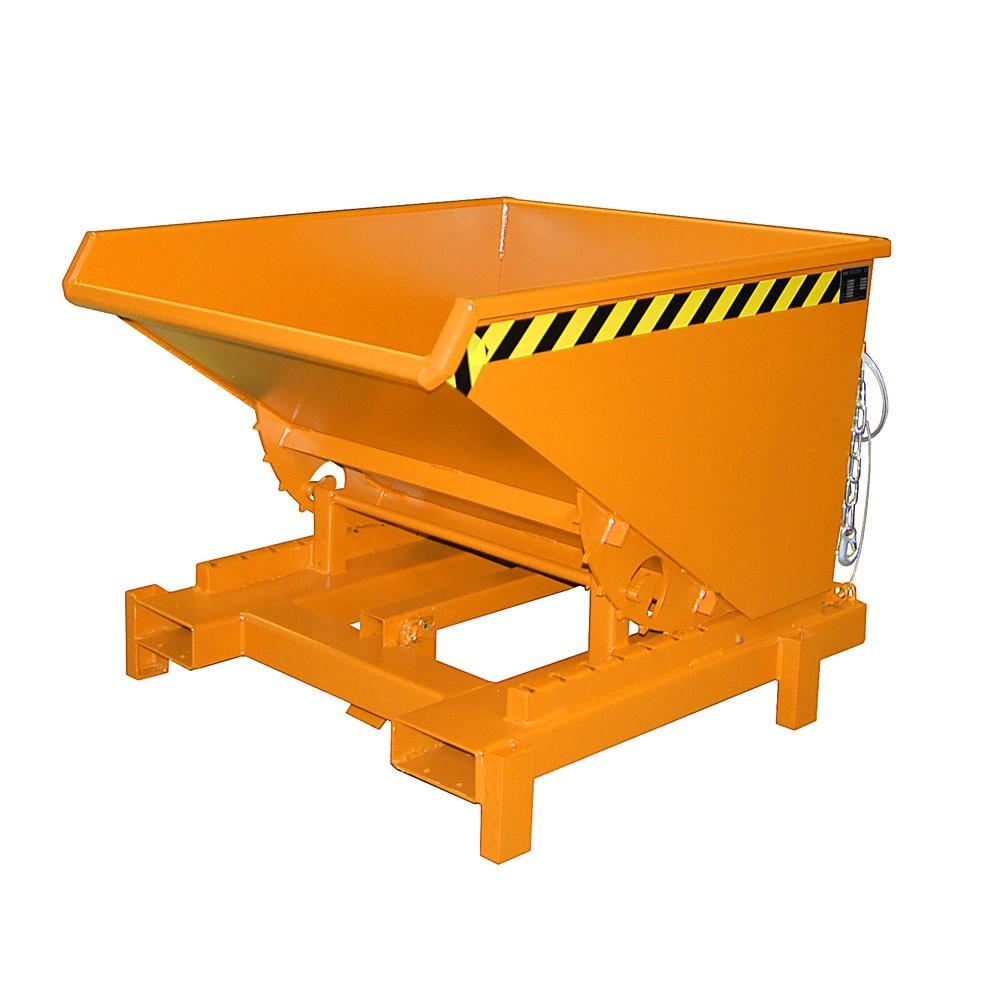 Produktabbildung Nr. 1: Bauer® Benne basculante pour charges lourdes, capacité de charge 4 000 kg, peint, volume 0,6 m³, RAL 2000 orangé jaune