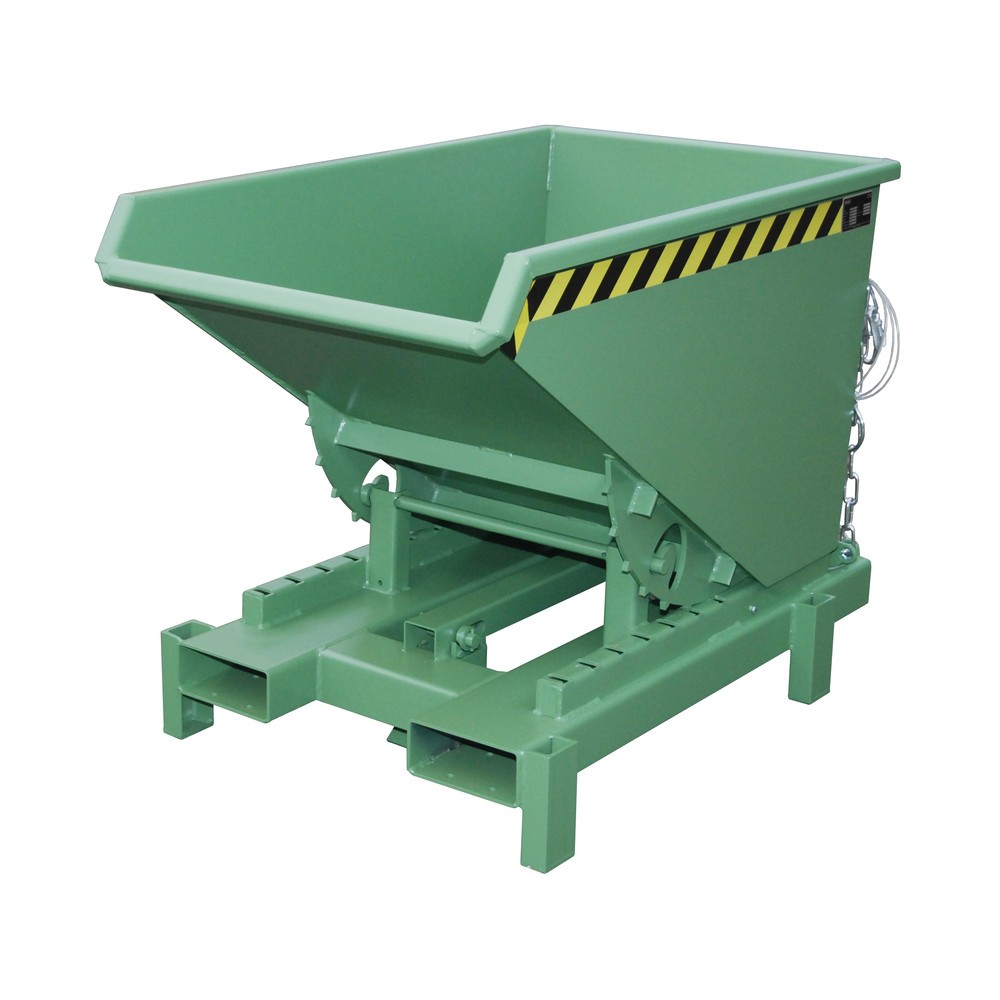 Produktabbildung Nr. 1: Bauer® Benne basculante pour charges lourdes, capacité de charge 4 000 kg, peint, volume 0,3 m³, RAL 6011 vert réséda