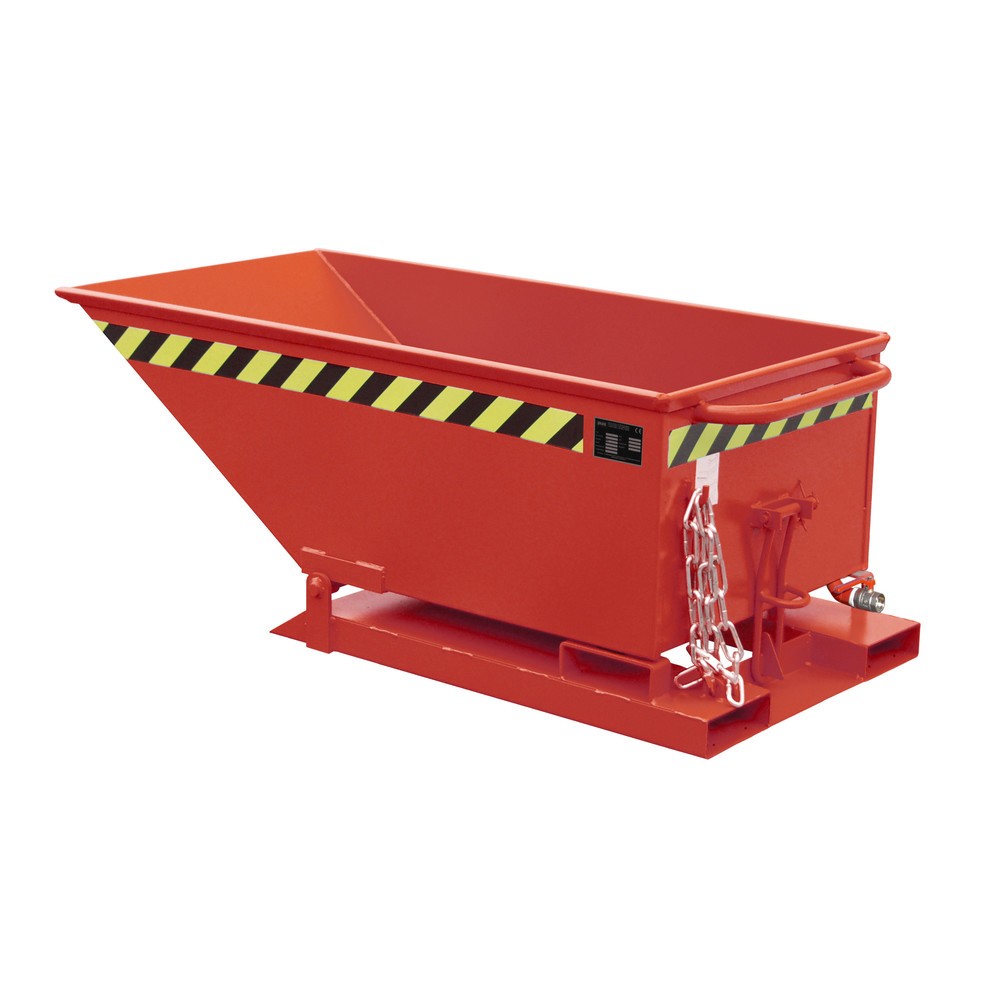 Illustration du produit: Bauer® Benne à copeaux basculante, benne basse, peinte, volume 0,25 m³, RAL 3000 rouge feu